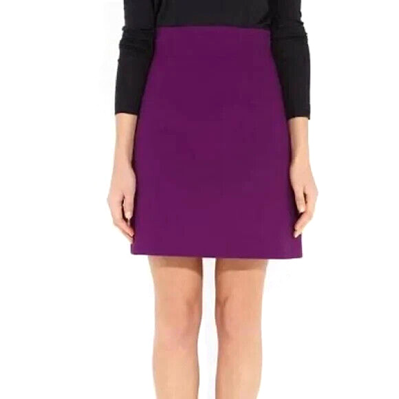 Miu Miu Womens Mini A Line Skirt 38 Purple High Rise Side Zip Cotton Italy US 2 - Picture 2 of 10